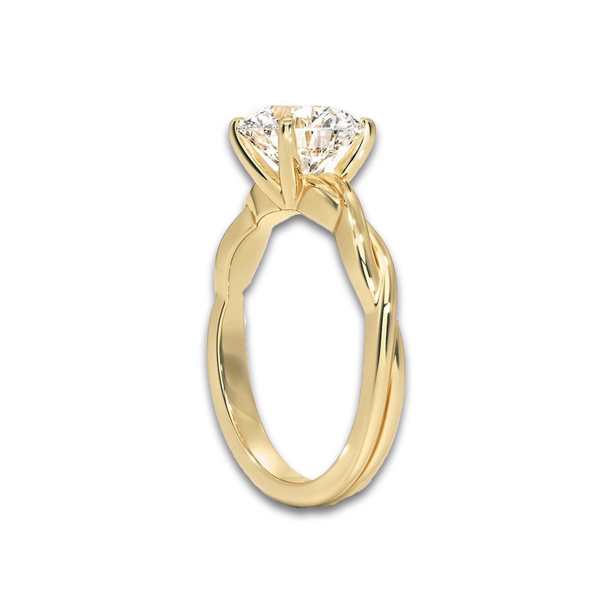 Twisted Vine Round Solitaire Engagement Ring