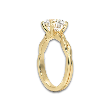Twisted Vine Round Solitaire Engagement Ring