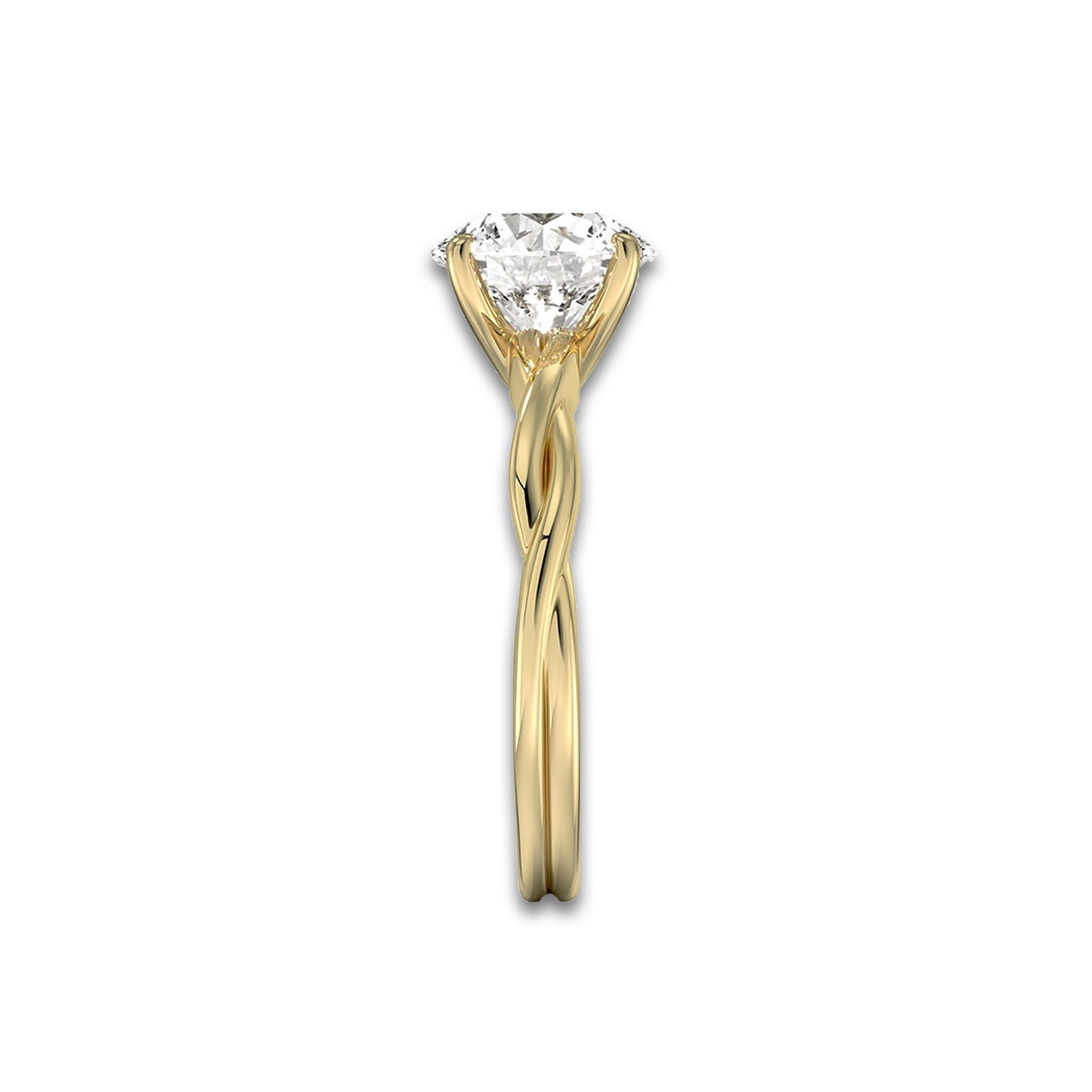 Twisted Vine Round Solitaire Engagement Ring