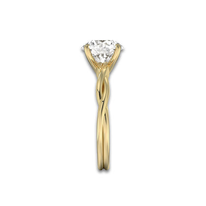 Twisted Vine Round Solitaire Engagement Ring