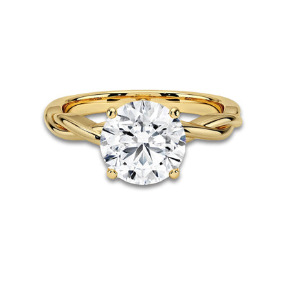 Twisted Vine Round Solitaire Engagement Ring