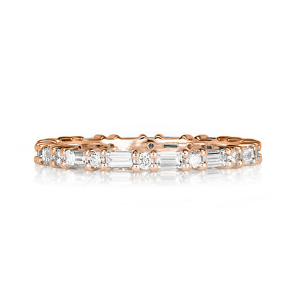 Stacking Baguette Round Moissanite Wedding Ring