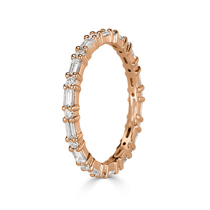 Stacking Baguette Round Moissanite Wedding Ring