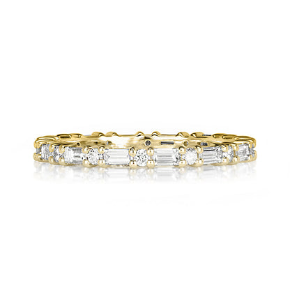 Stacking Baguette Round Moissanite Wedding Ring