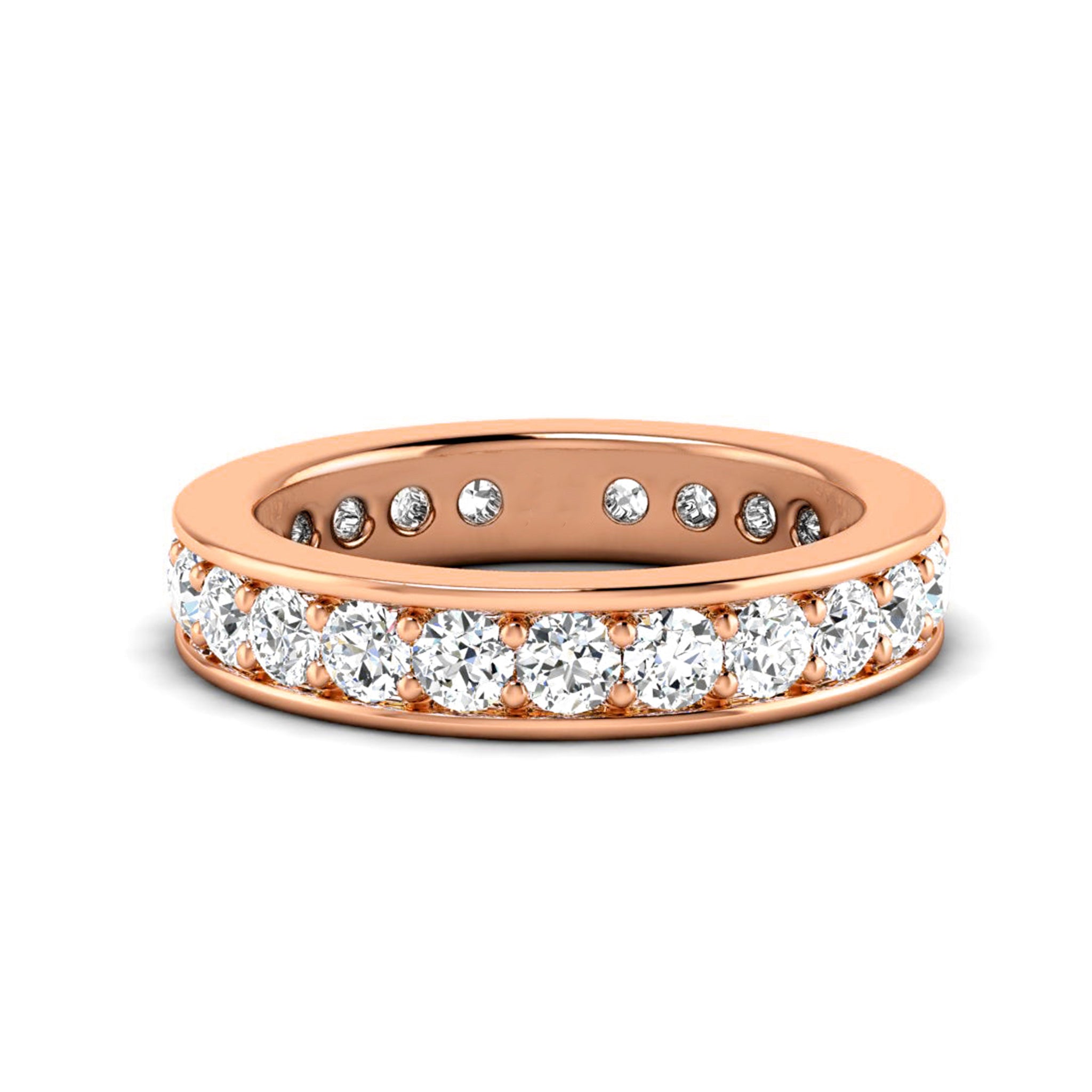 Channel Set Round Mens Diamond Wedding Band