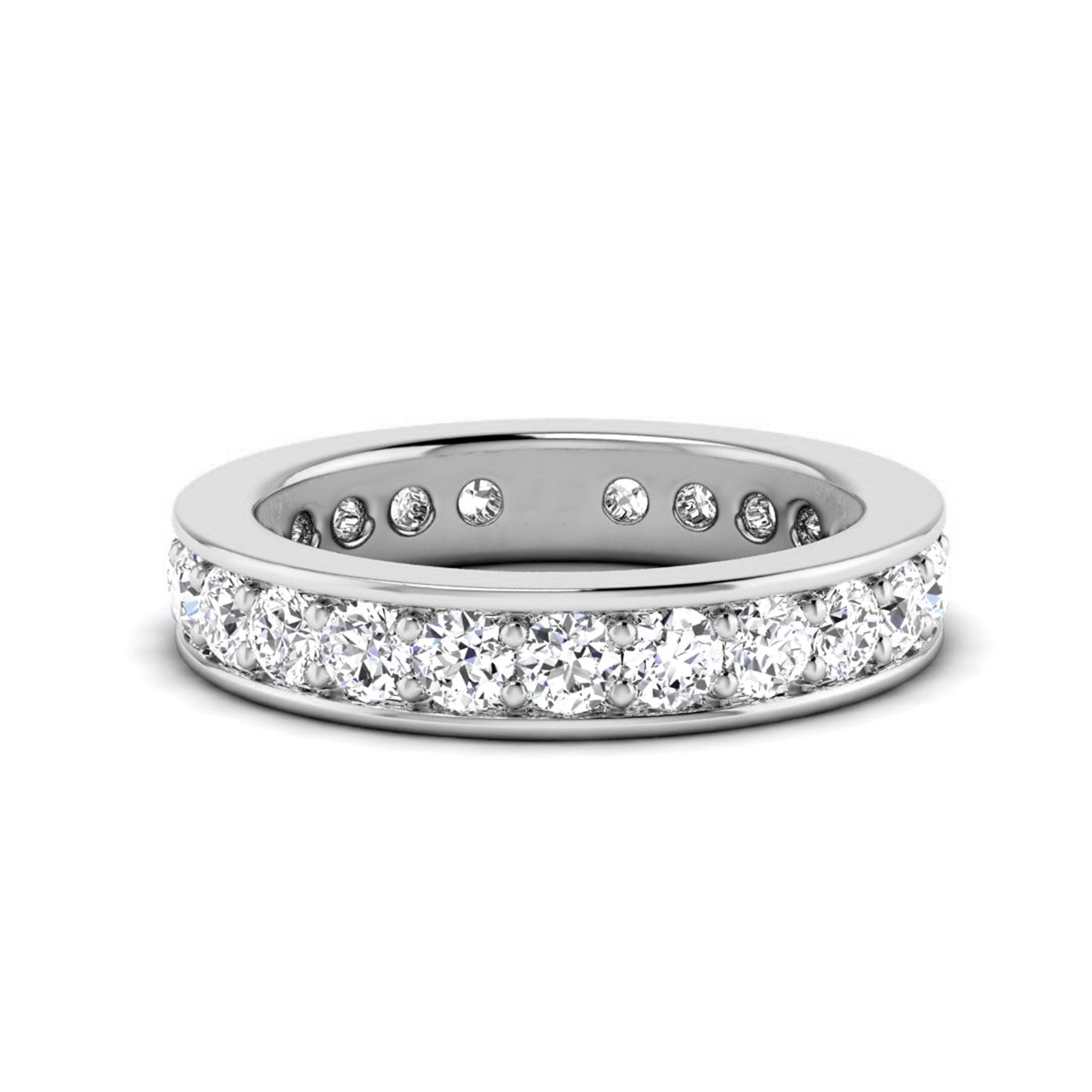 Channel Set Round Mens Diamond Wedding Band