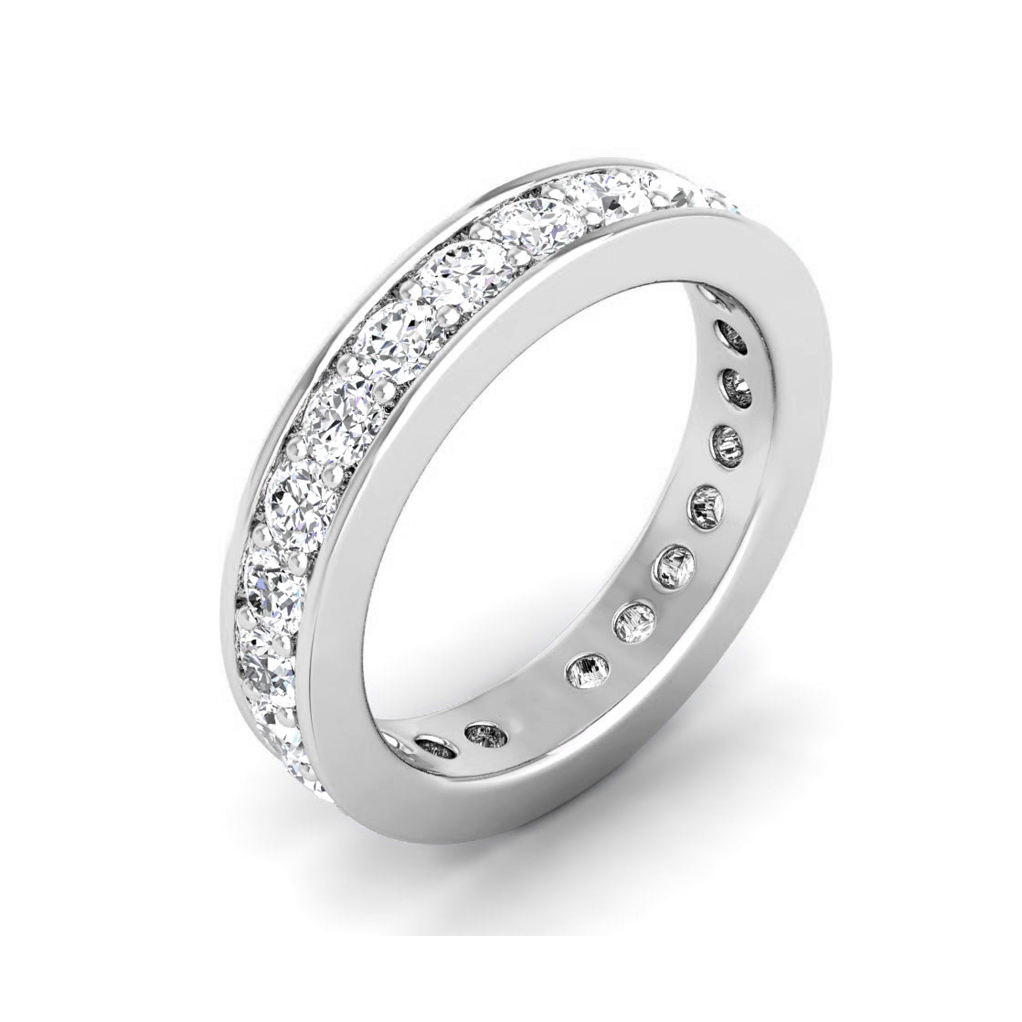 Channel Set Round Mens Diamond Wedding Band