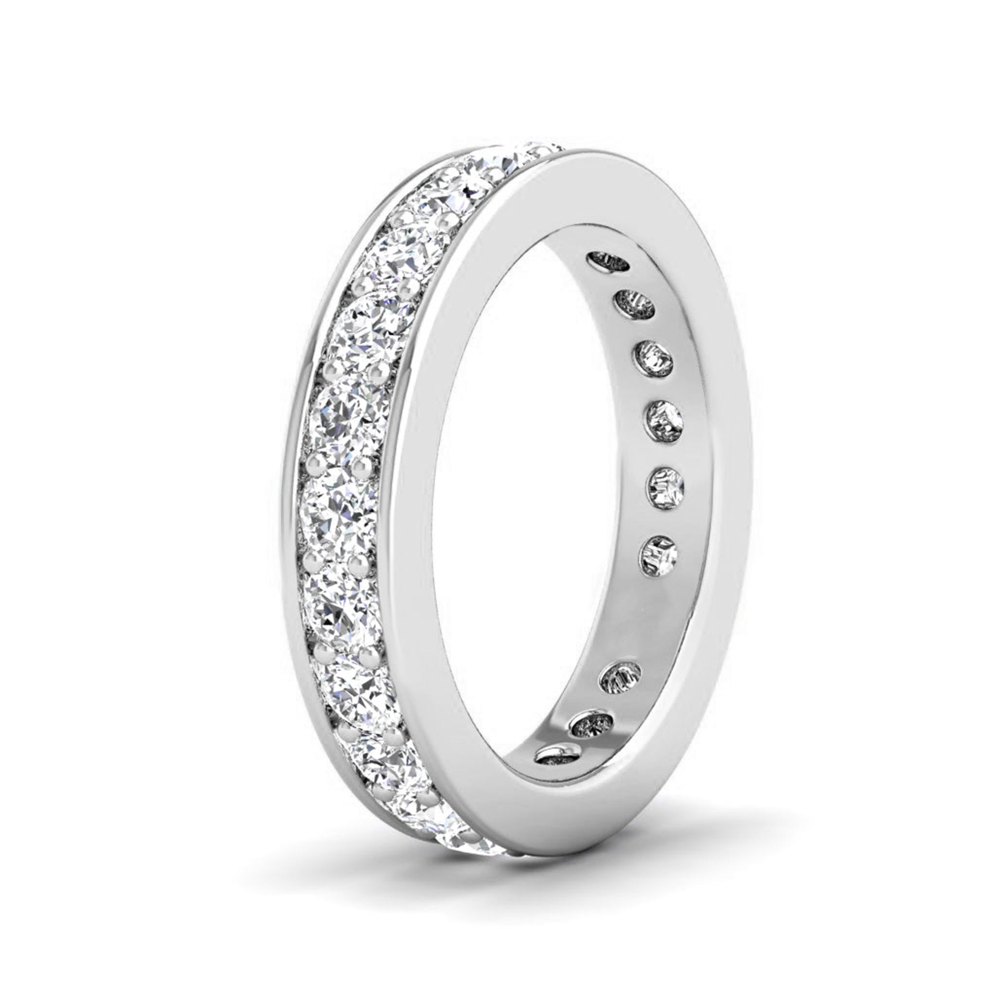 Channel Set Round Mens Diamond Wedding Band