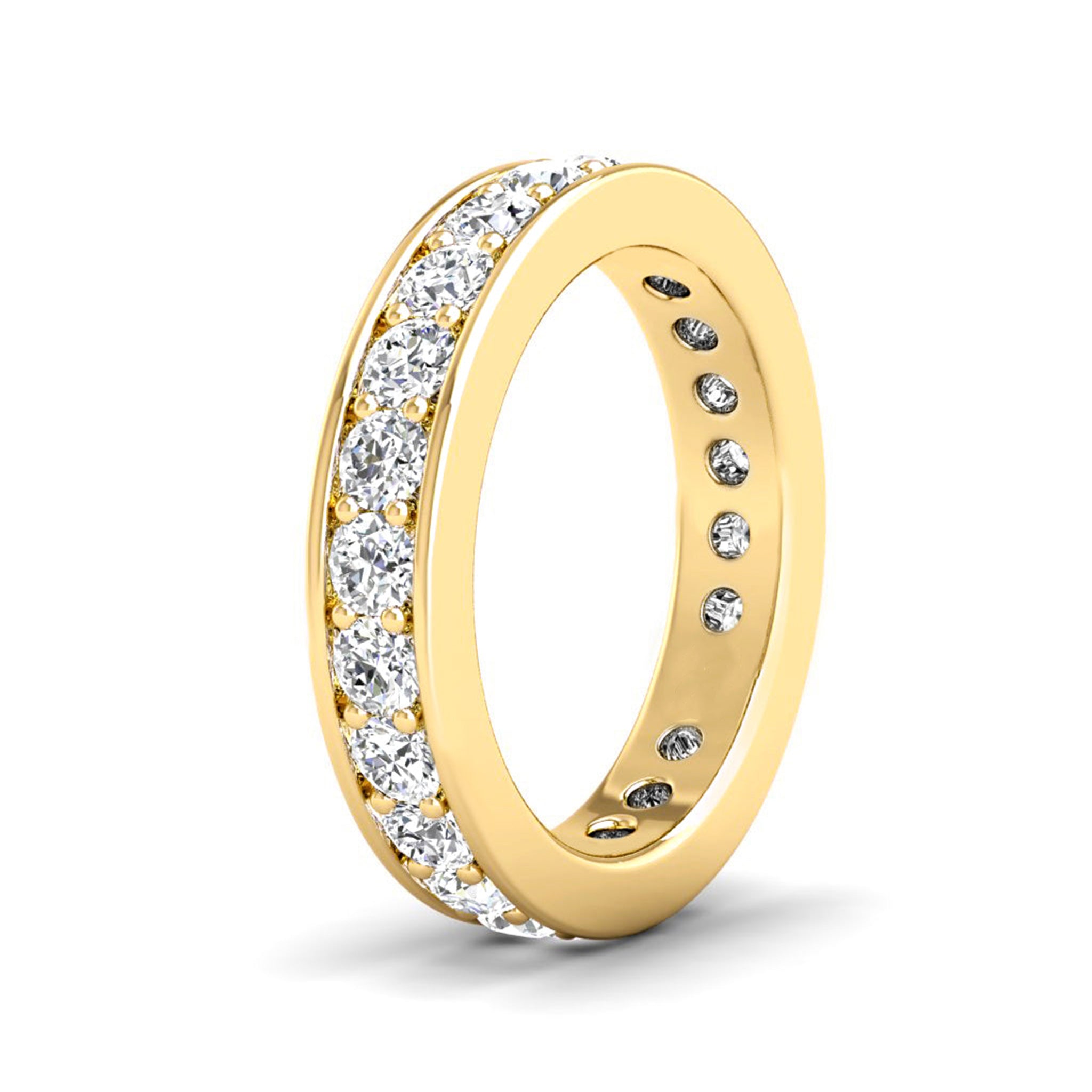 Channel Set Round Mens Diamond Wedding Band