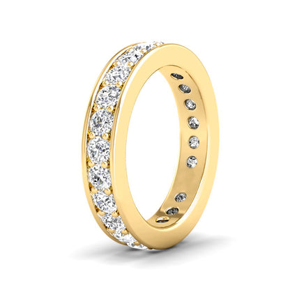 Channel Set Round Mens Diamond Wedding Band