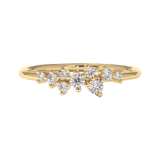 Dainty Round Cluster Diamond Wedding Ring