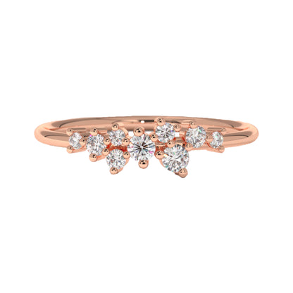 Dainty Round Cluster Diamond Wedding Ring