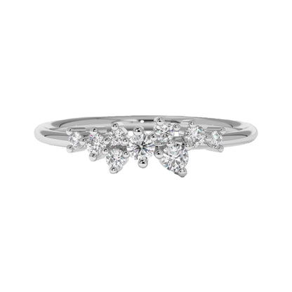 Dainty Round Cluster Diamond Wedding Ring