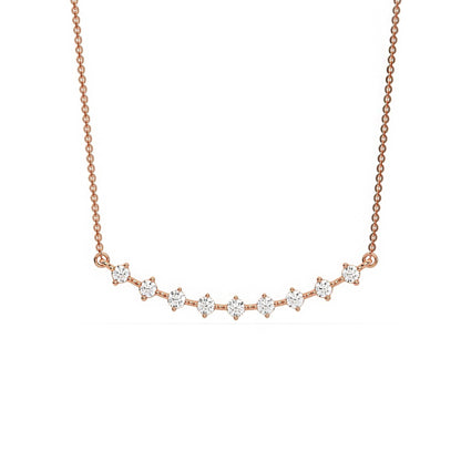 Delicate Floating Diamond Curve Bridal Wedding Necklace