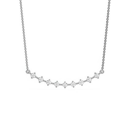 Delicate Floating Diamond Curve Bridal Wedding Necklace
