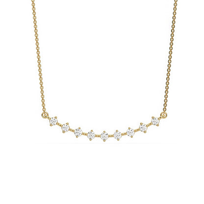 Delicate Floating Diamond Curve Bridal Wedding Necklace