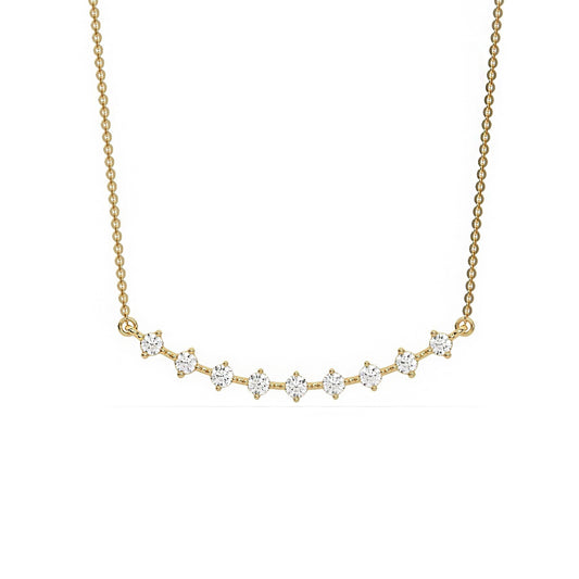 Delicate Floating Diamond Curve Bridal Wedding Necklace