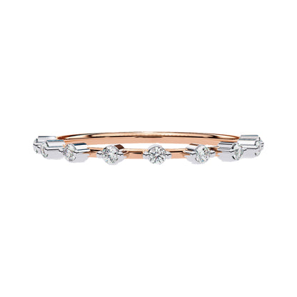Rose gold Petite Round Lab Diamond Wedding Ring with minimalist design and evenly spaced round lab-grown diamonds.