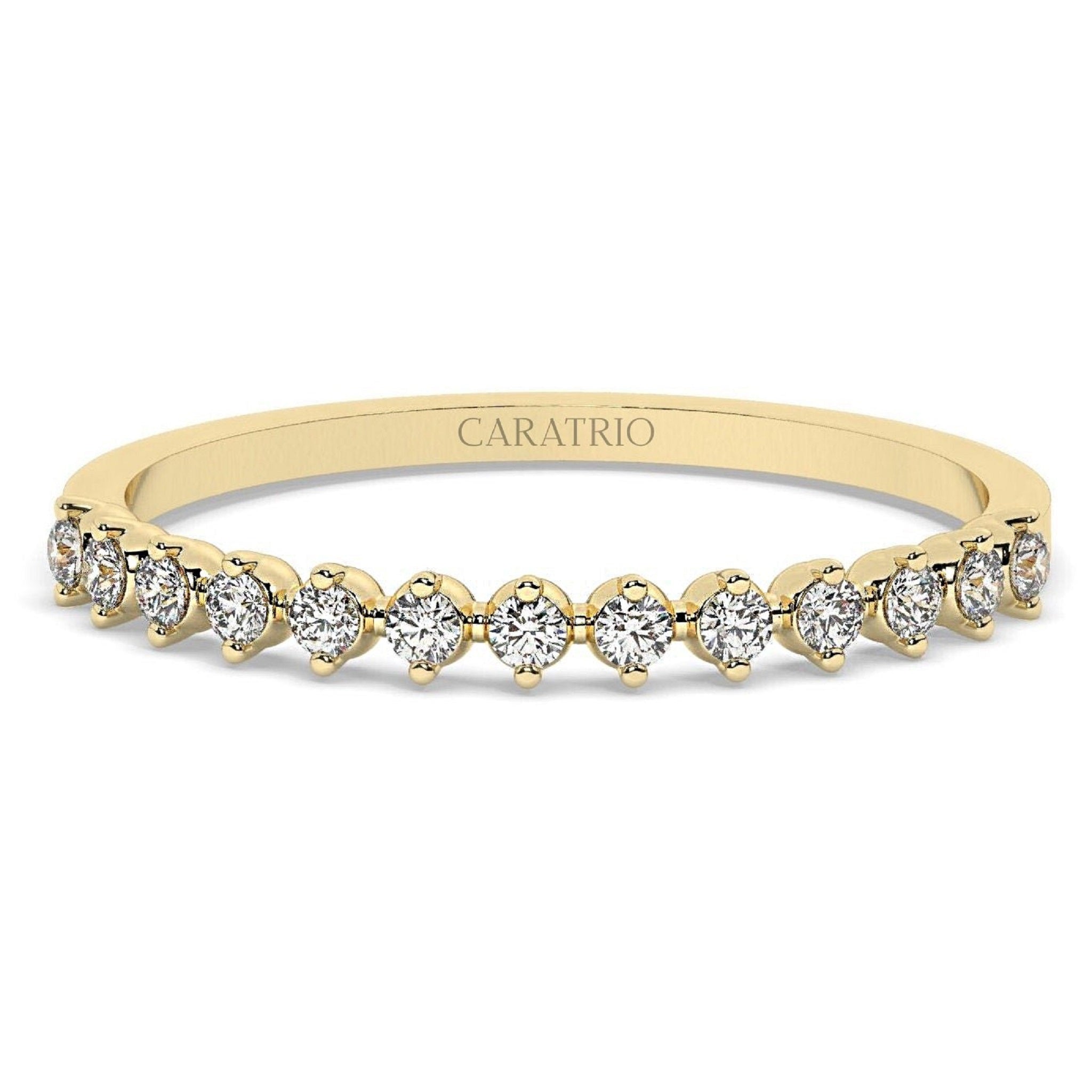 Delicate Round Half Eternity Moissanite Band