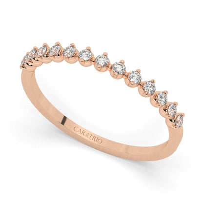 Delicate Round Half Eternity Moissanite Band