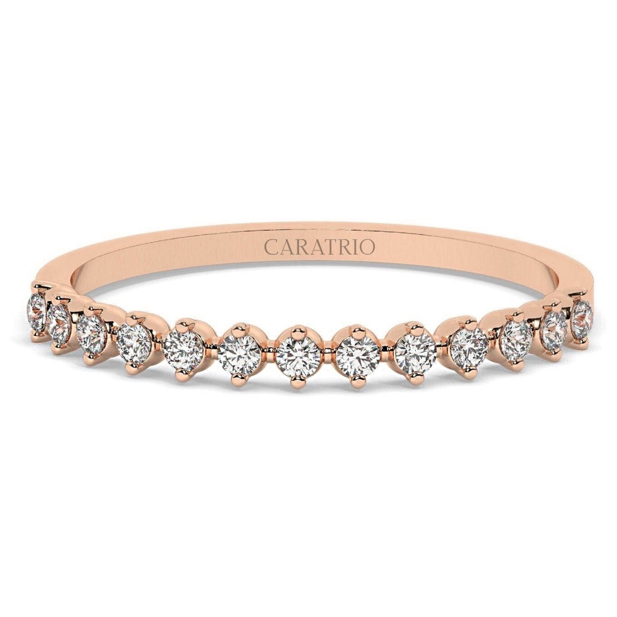 Delicate Round Half Eternity Moissanite Band