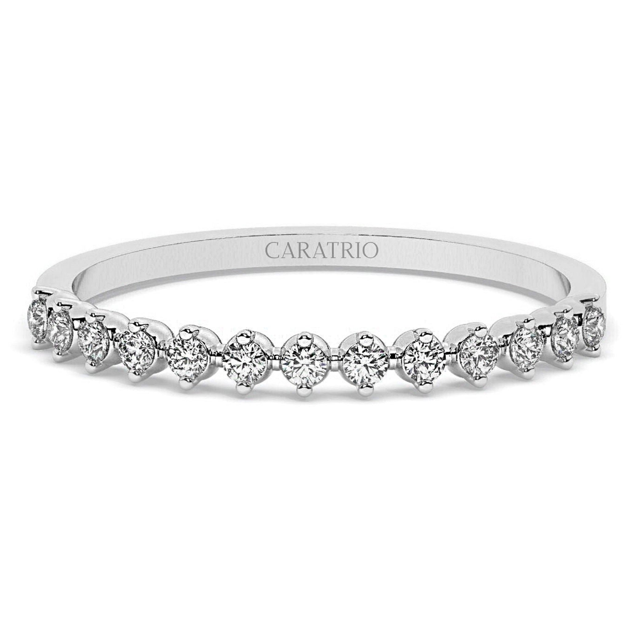 Delicate Round Half Eternity Moissanite Band
