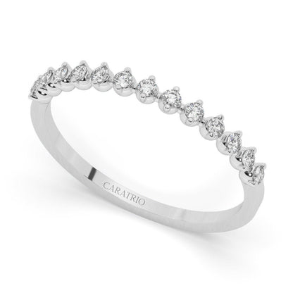 Delicate Round Half Eternity Moissanite Band