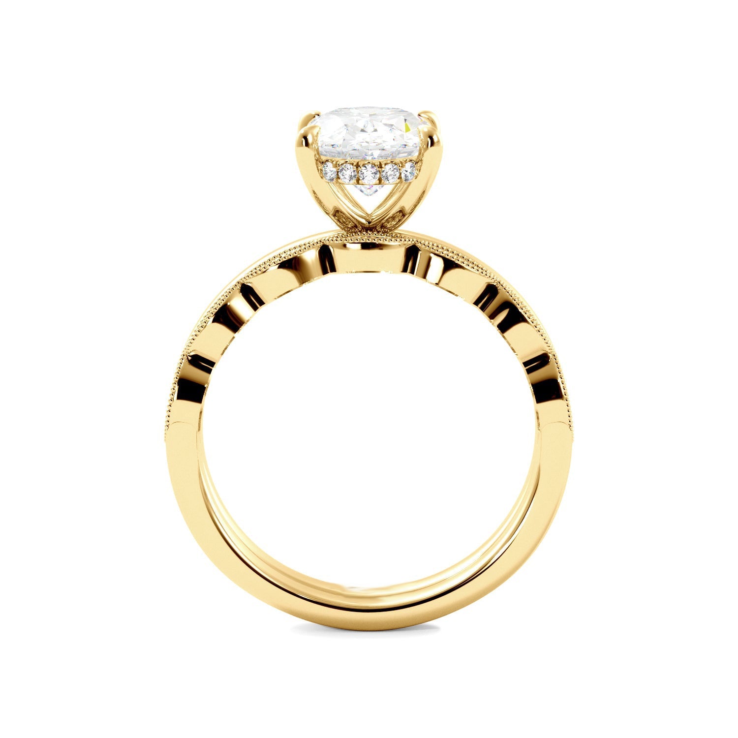 Lab Created Oval Diamond Engagement Ring Set