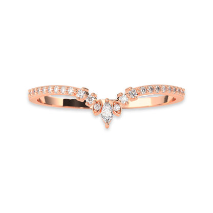 Minimalist Chevron Band with Round Lab Grown Diamonds