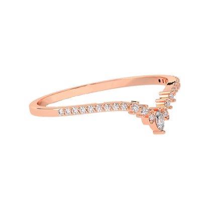 Minimalist Chevron Band with Round Lab Grown Diamonds