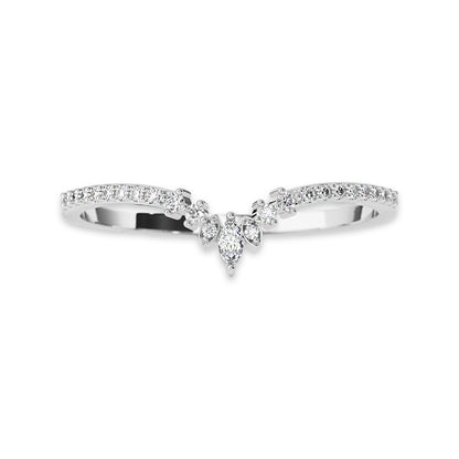Minimalist Chevron Band with Round Lab Grown Diamonds