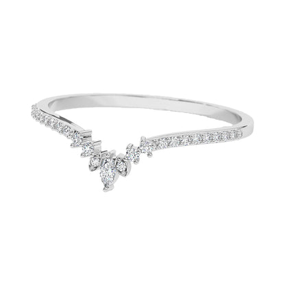 Minimalist Chevron Band with Round Lab Grown Diamonds