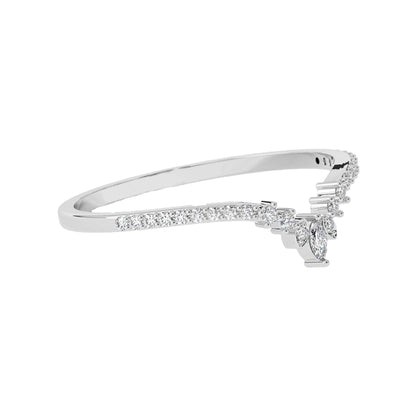 Minimalist Chevron Band with Round Lab Grown Diamonds