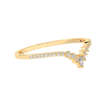 Minimalist Chevron Band with Round Lab Grown Diamonds