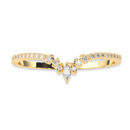 Minimalist Chevron Band with Round Lab Grown Diamonds