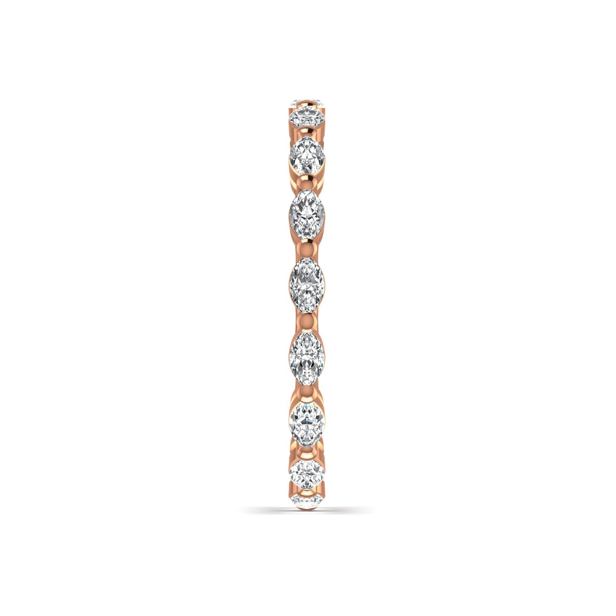 Marquise Stackable Full Eternity Diamond Wedding Ring