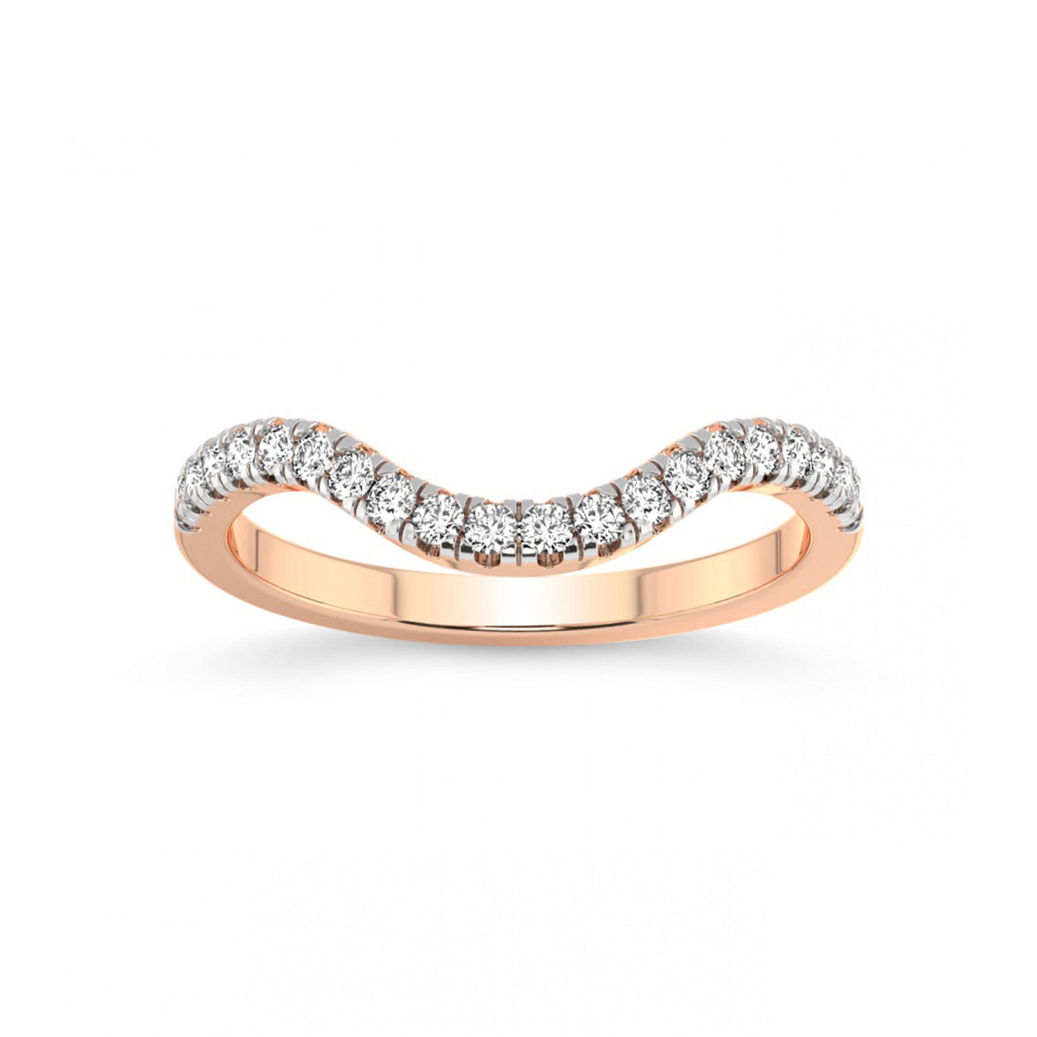 Round Diamond Stacking Curve Ring