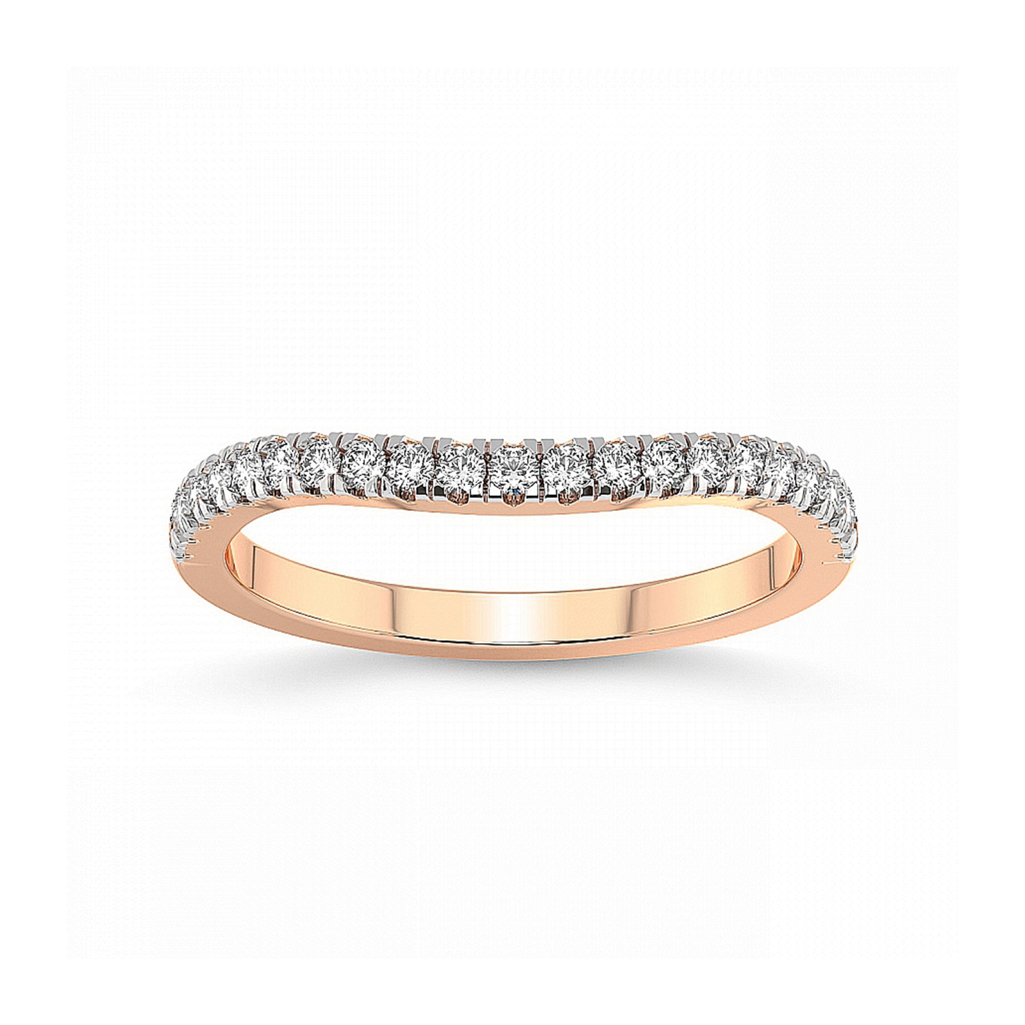 Half Eternity Stackable Curved Wedding Ring