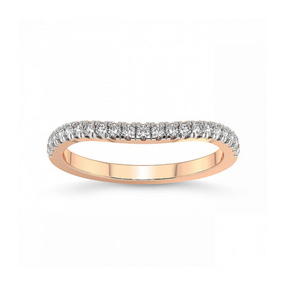Half Eternity Stackable Curved Wedding Ring