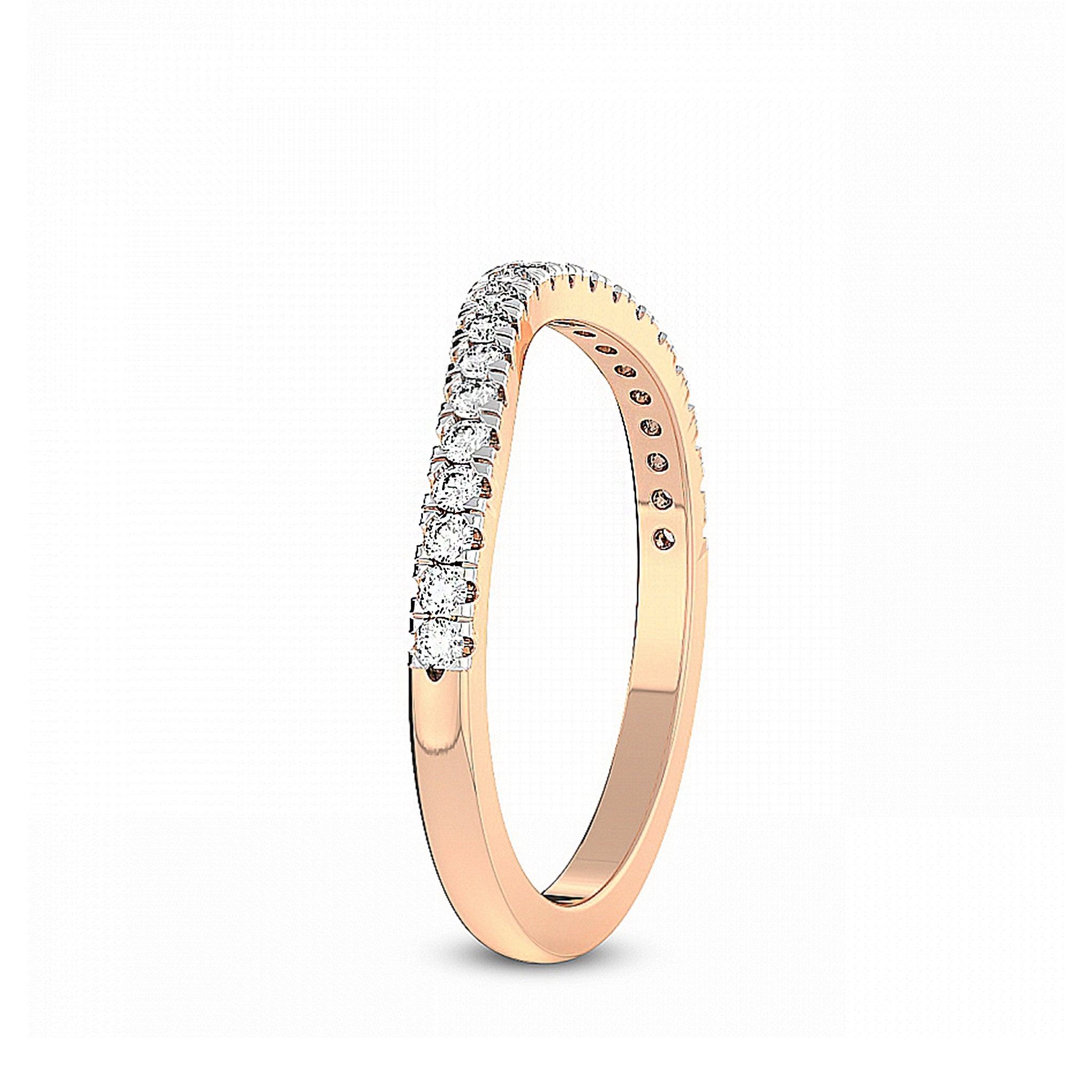 Half Eternity Stackable Curved Wedding Ring