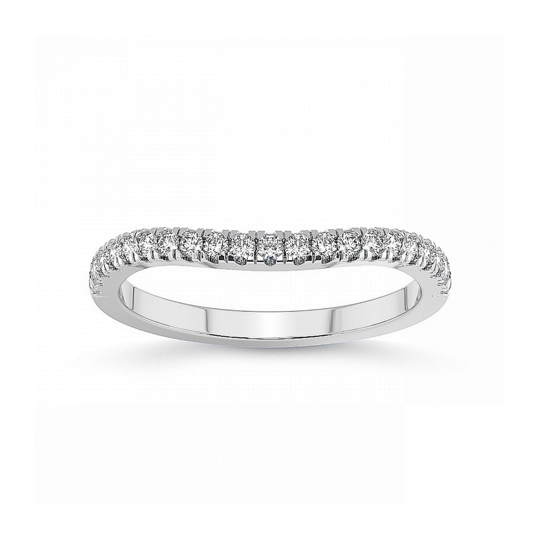 Half Eternity Stackable Curved Wedding Ring