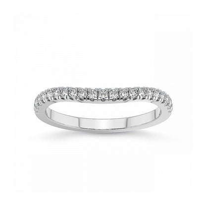 Half Eternity Stackable Curved Wedding Ring