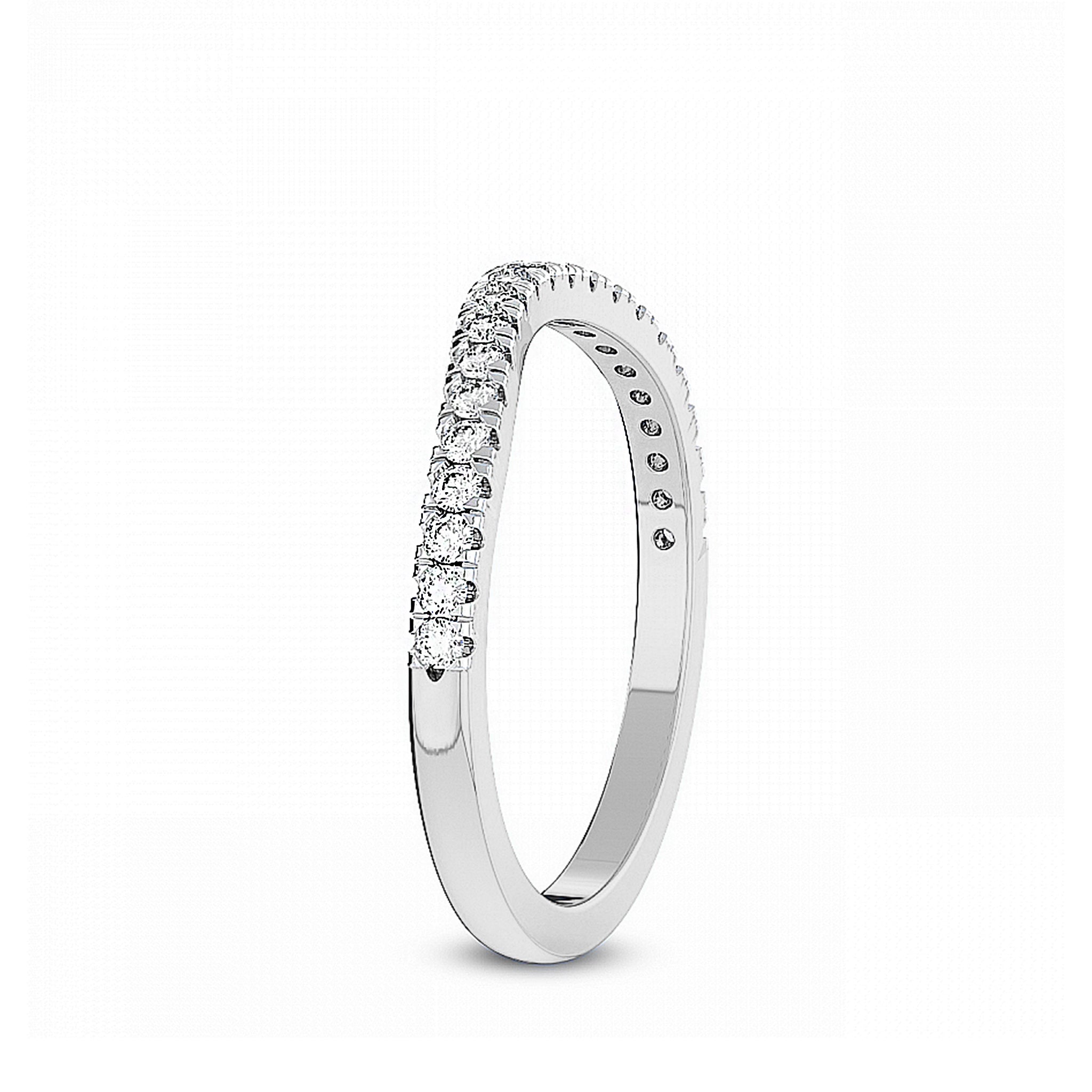 Half Eternity Stackable Curved Wedding Ring