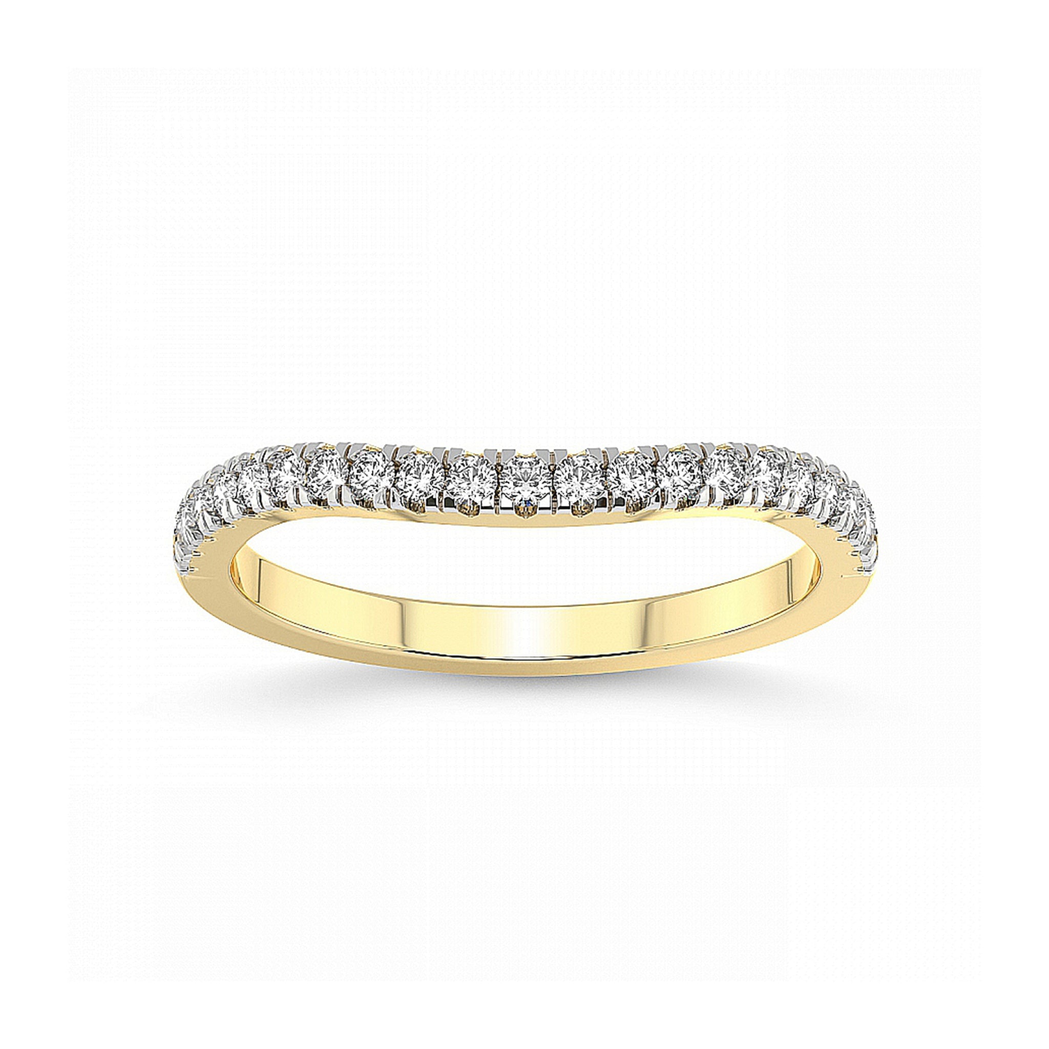 Half Eternity Stackable Curved Wedding Ring