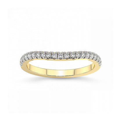 Half Eternity Stackable Curved Wedding Ring