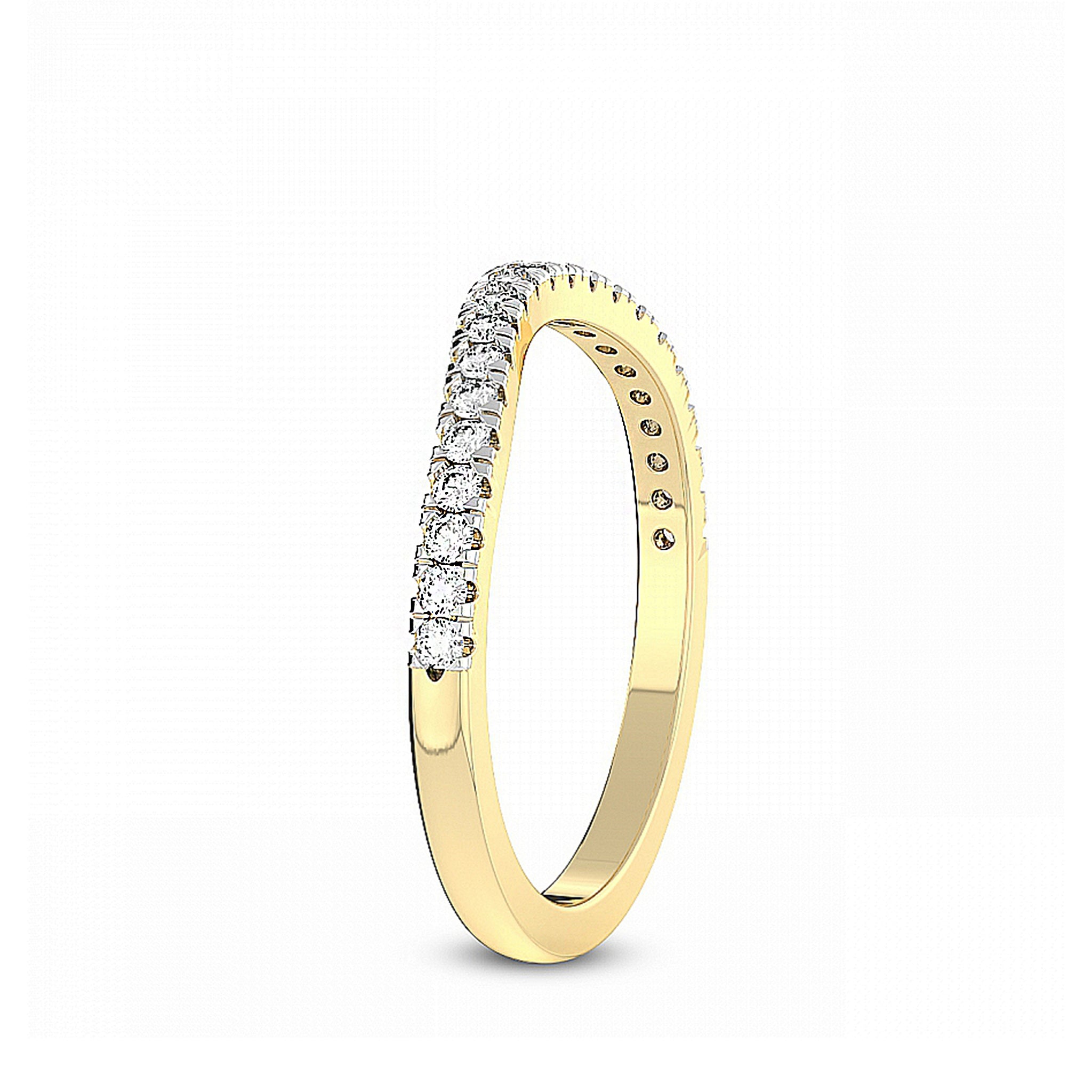 Half Eternity Stackable Curved Wedding Ring