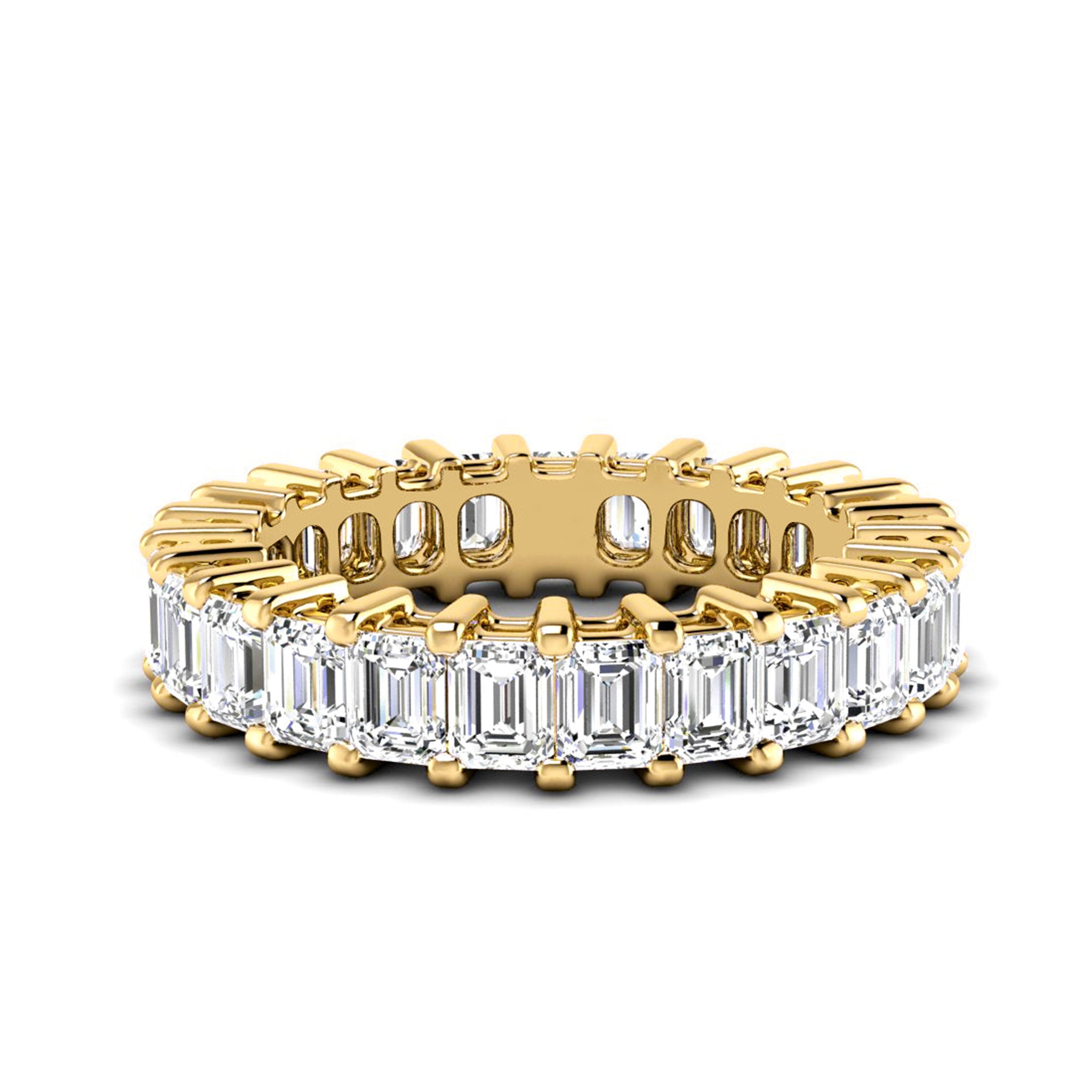 Emerald Cut Moissanite Eternity Band