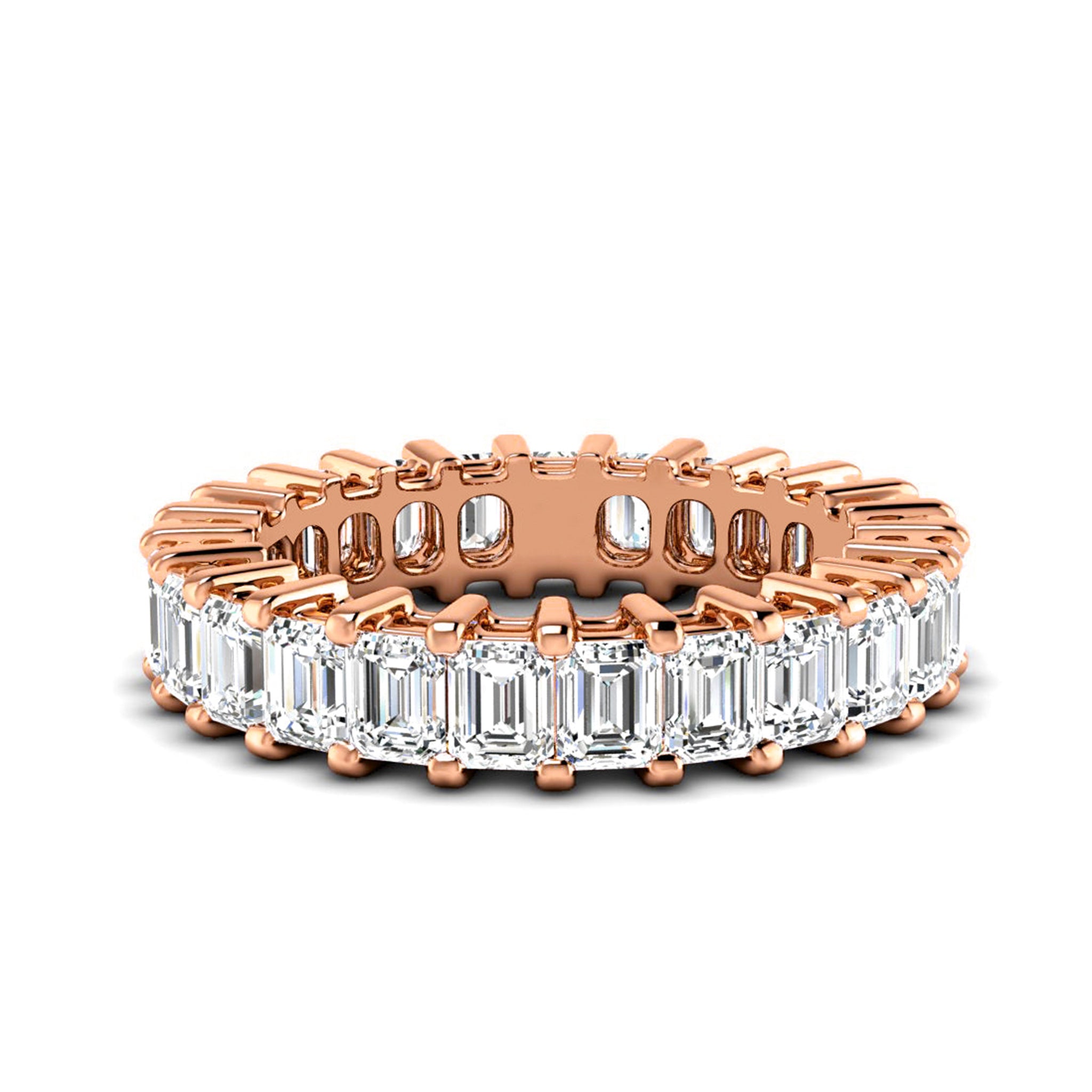 Emerald Cut Moissanite Eternity Band