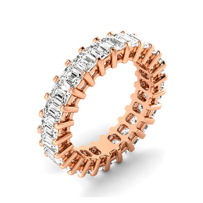 Emerald Cut Moissanite Eternity Band