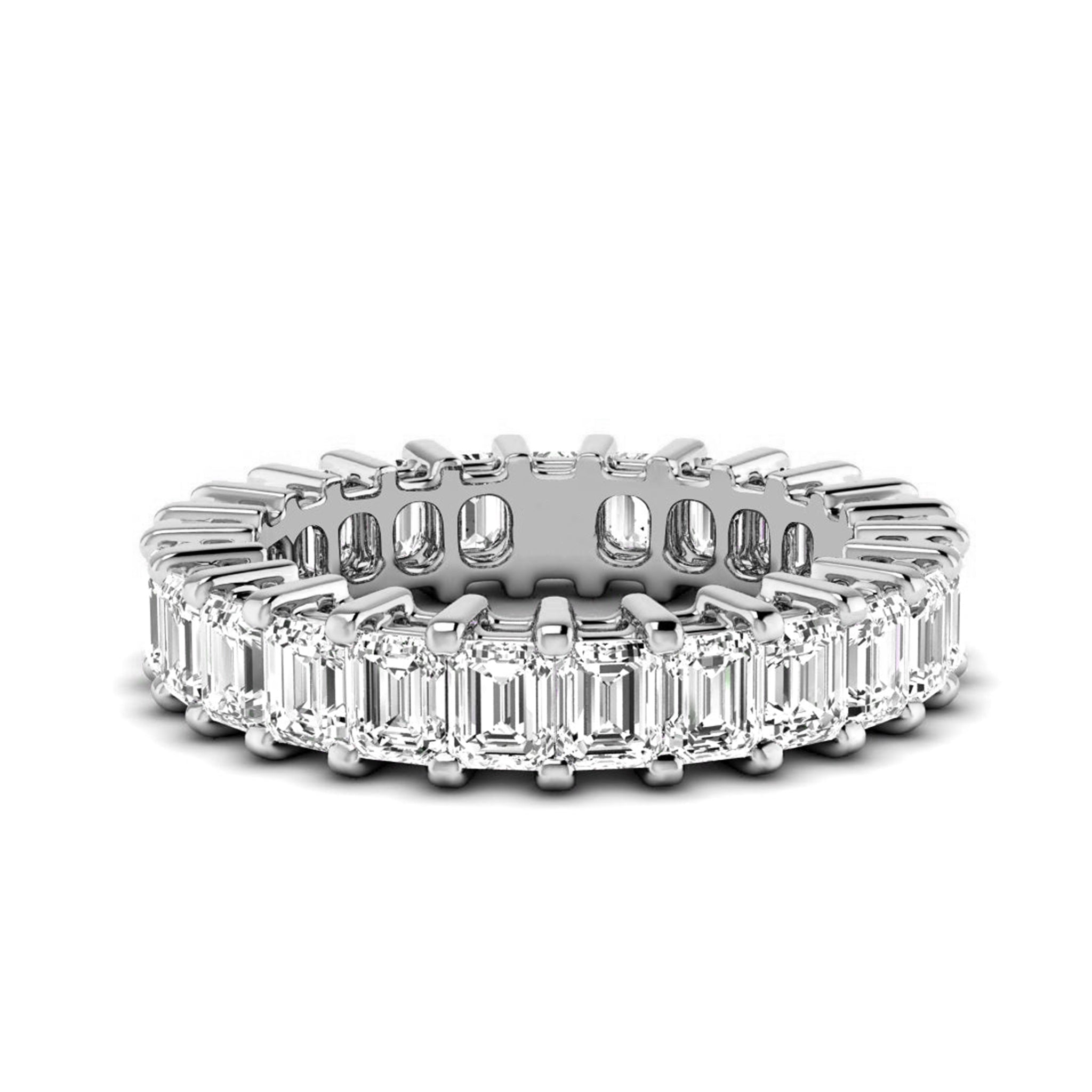 Emerald Cut Moissanite Eternity Band